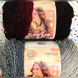 Lion Brand Scarfie Yarn Lot.of 2